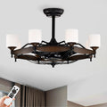 Dia 33 inch Chandelier Ceiling Fan With Remote Control,DC Motor ,6 Speed,3 ABS Blades for Bedroom Dining Room Living Room Kitche